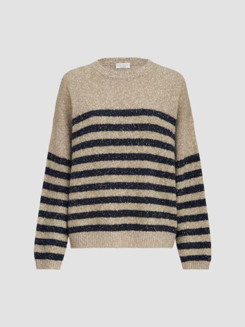 Brunello Cucinelli Women's Mouliné Soft Virgin Wool and Cashmere Sweater - Beige