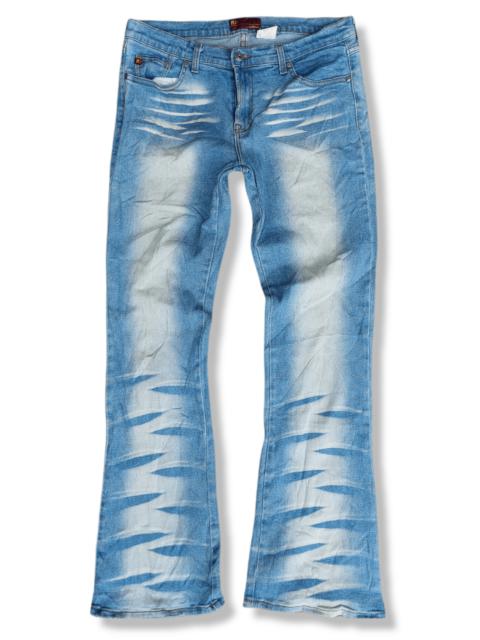Other Designers DISTRESSED FANCY FLARED DENIM USA JEANS