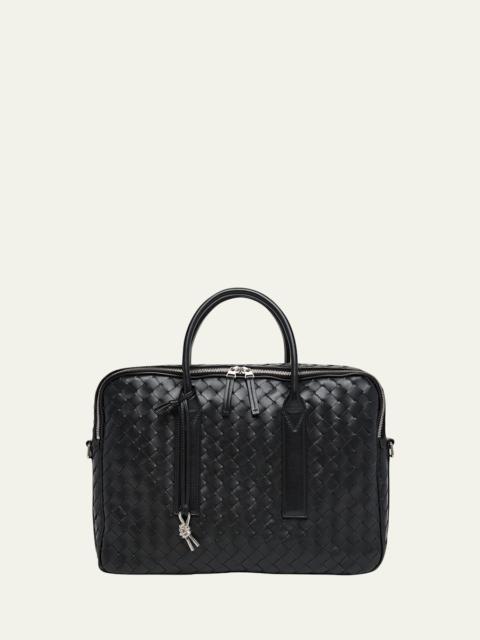 Bottega Veneta Men's Getaway Intrecciato Large Briefcase