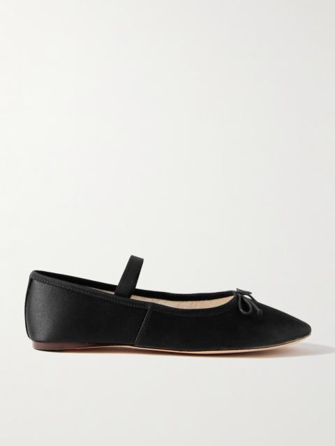 LOEFFLER RANDALL + Net Sustain Leonie Grosgrain-trimmed Satin Ballet Flats