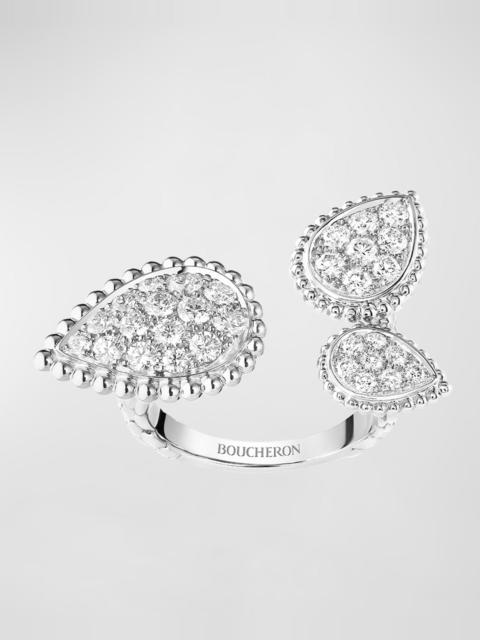 Boucheron Serpent Bohème 18K White Gold Diamond 3-Motif Ring