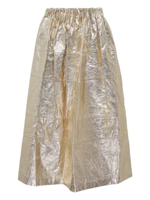 TAO Comme Des Garçons foiled-finish midi skirt