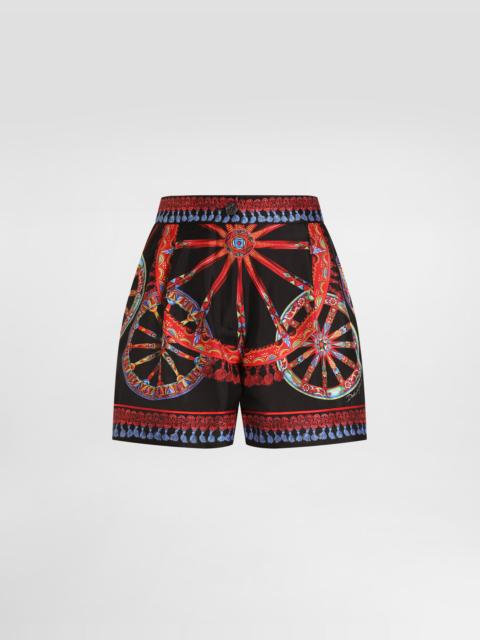 Dolce & Gabbana Carretto-print silk vanity bermuda shorts