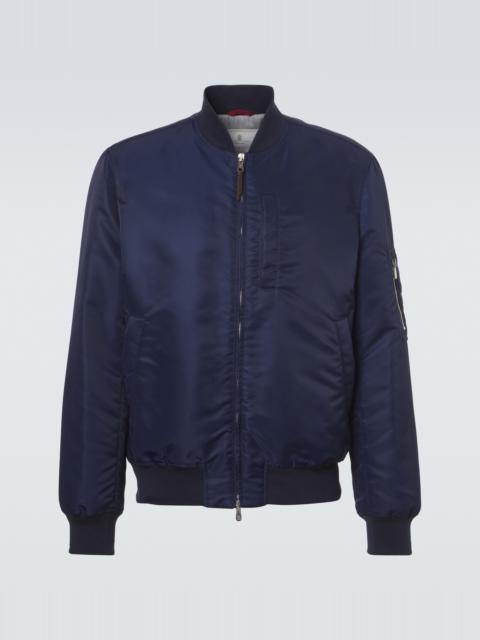 Brunello Cucinelli Cotton-trimmed bomber jacket