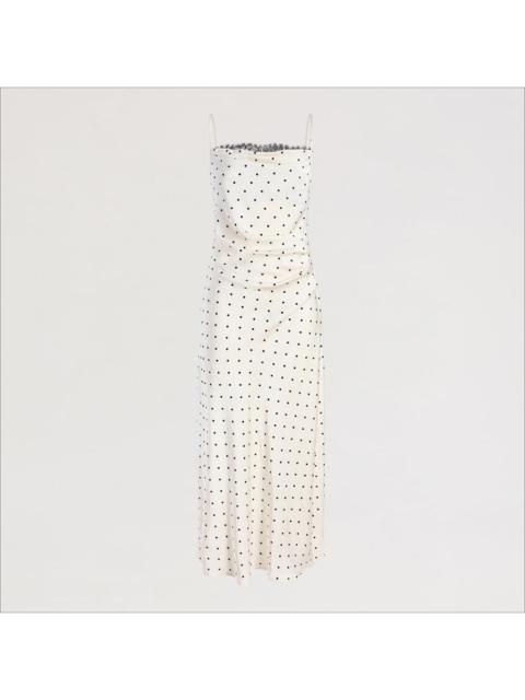 Sam Edelman Dot Flocking Drape Slip Maxi Dress