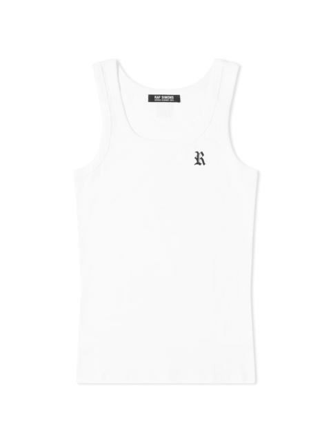 Raf Simons Raf Simons R Print Leather Patch Tank Top