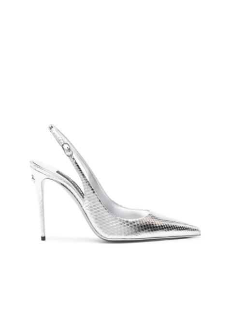 Dolce & Gabbana 120mm metallic snakeskin pumps