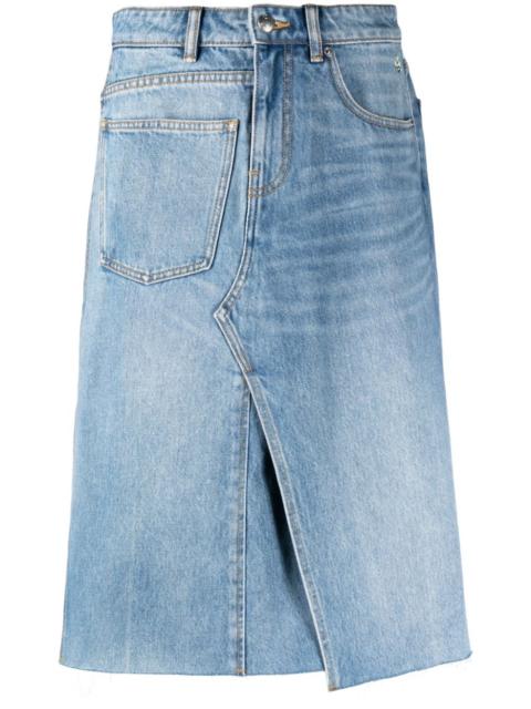 TORY BURCH Deconstructed denim skirt