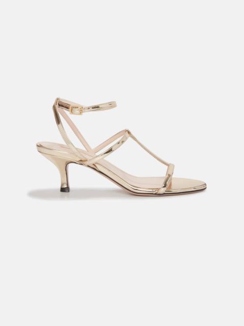 EMILIA WICKSTEAD Novie Kitten Heel In Gold Metallic Patent