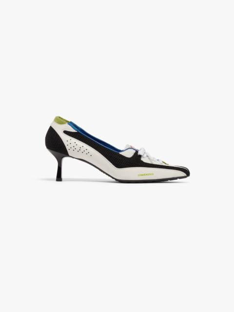 CASABLANCA Silver Leather Heeled Sneaker Pumps | Casablanca Paris