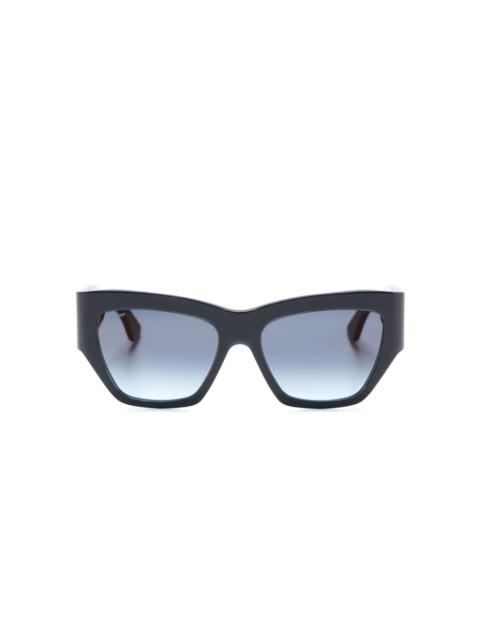 logo-embossed cat-eye suglasses