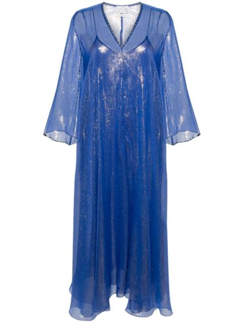 forte_forte beaded-trim lurex kaftan dress