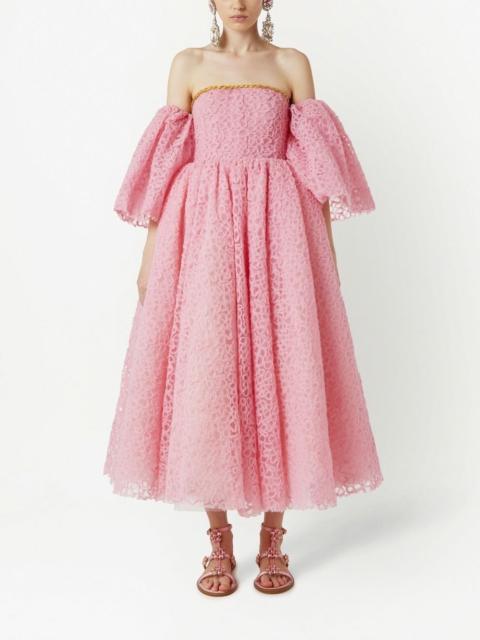 GIAMBATTISTA VALLI lace-embroidered midi dress
