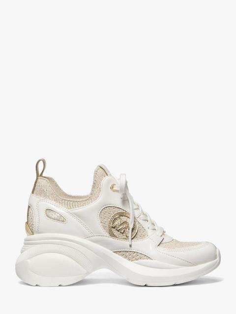 MICHAEL KORS Zuma Metallic and Mesh Trainer