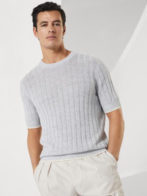 Tシャツ・カットソー BRUNELLO CUCINELLI CHIMNEY NECK T-SHIRT IN EXTRA-LIGHT KNIT Brunello Cucinelli Layered T-Shirt - Black - Men