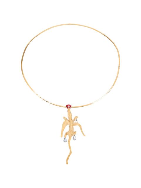 Valentino lizard pendant necklace