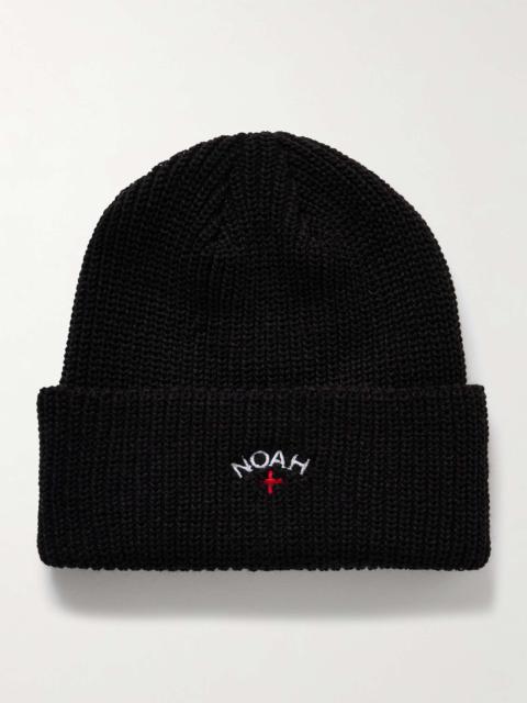 Core Logo-Embroidered Ribbed-Knit Beanie