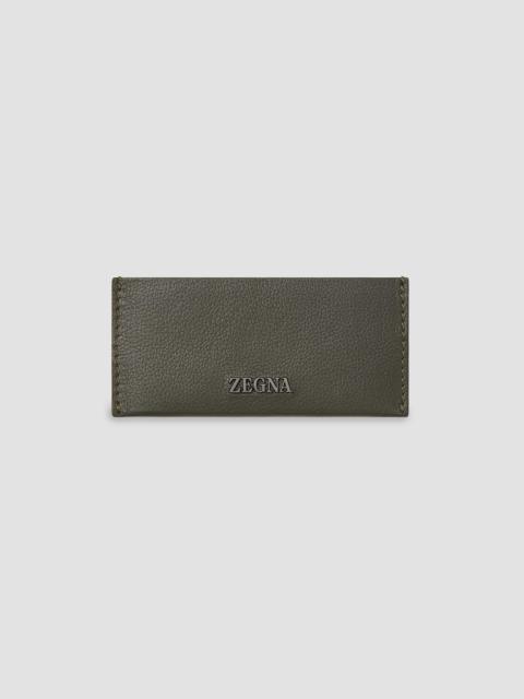 ZEGNA Men's Secondskin Card Case - Dark Olive Green