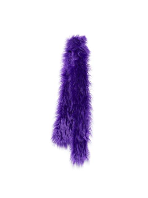 RUSLAN BAGINSKIY logo-patch faux-fur scarf
