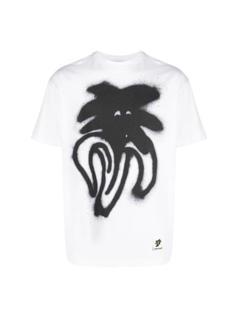 spray logo-print cotton T-shirt
