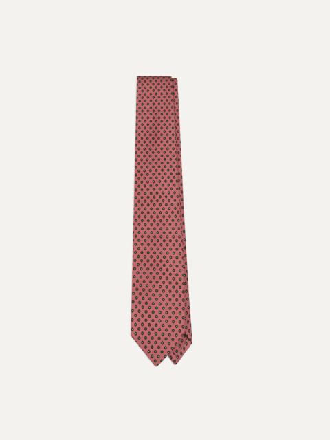 Drake's Pink Mini Flowers Tile Print Silk Self-Tipped Tie