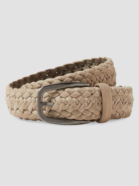ZEGNA Men's Nubuck Belt - Light Taupe