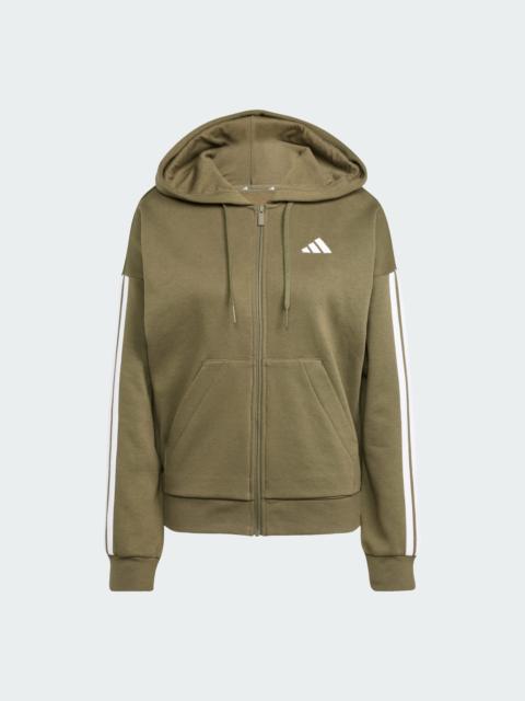 adidas Essentials 3-Stripes Full-Zip Fleece Hoodie