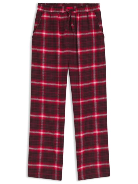 LOGO-WAISTBAND PYJAMA BOTTOMS IN CHECKED COTTON