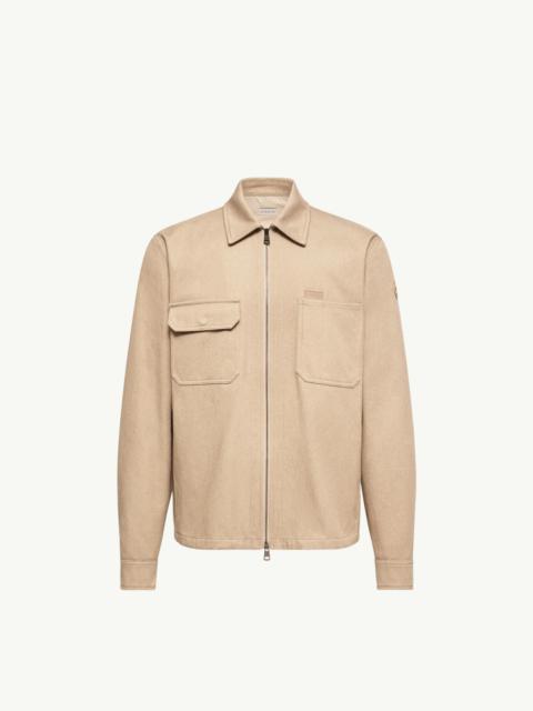 Moncler Leather Logo Cotton Shirt Jacket