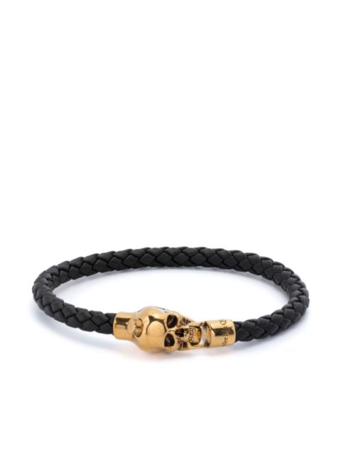 Alexander McQueen skull braided leather bracelet