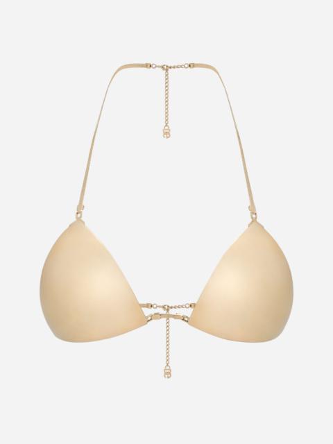 Rigid decorative metal bra