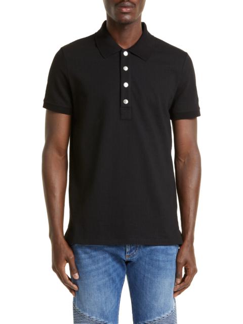 Monogram Jacquard Stretch Cotton Polo