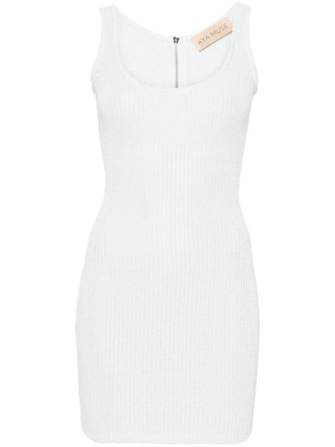 AYA MUSE Blue Belu knitted mini dress