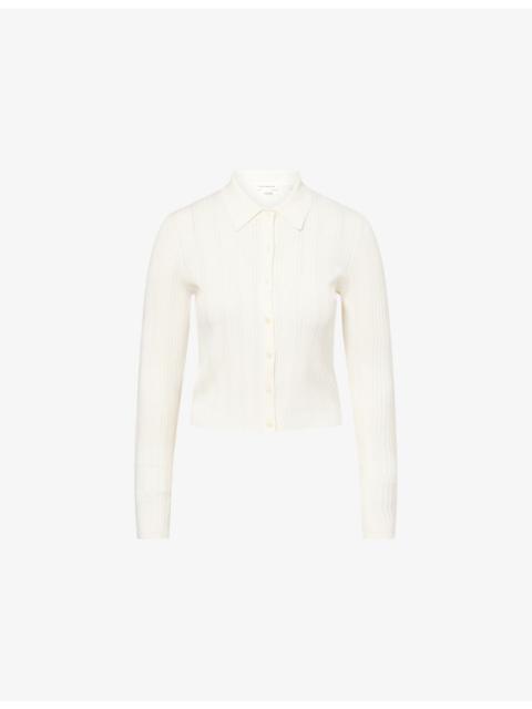 GOOD AMERICAN The Ladder Ribbed Woven Cardigan