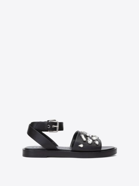 3.1 Phillip Lim Nadine Ankle Wrap Sandal with Gem Embroidery