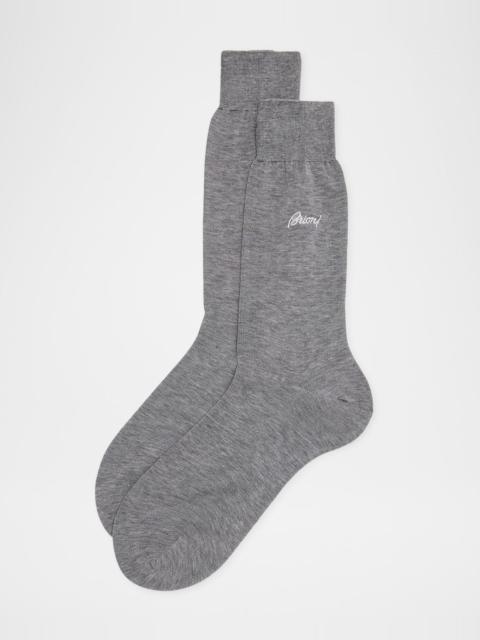 Brioni Men's Solid Crew Socks