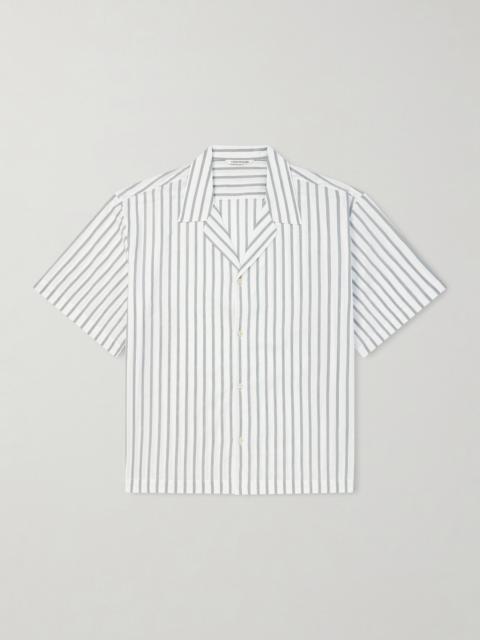 A KIND OF GUISE Samata Camp-Collar Striped Cotton, Silk and Linen-Blend Shirt