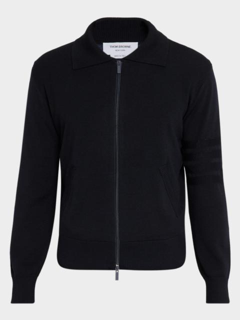 Thom Browne Men's Double-Face Knit Full-Zip Sweater