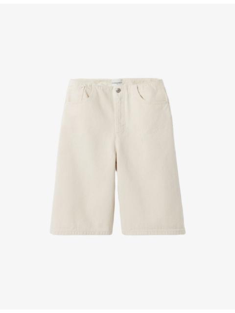 Claudie Pierlot Wide High-Rise Denim Bermuda Shorts