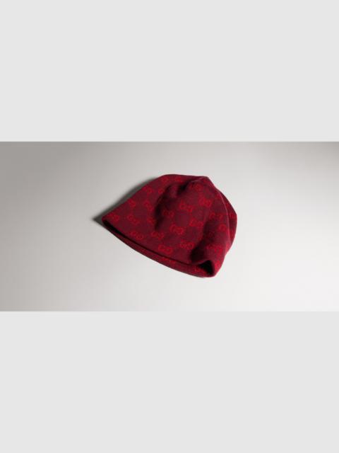 GUCCI GG wool viscose lamé jacquard hat