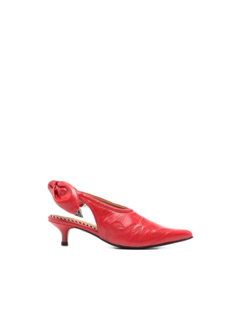TOGA PULLA bow-embellished leather pumps