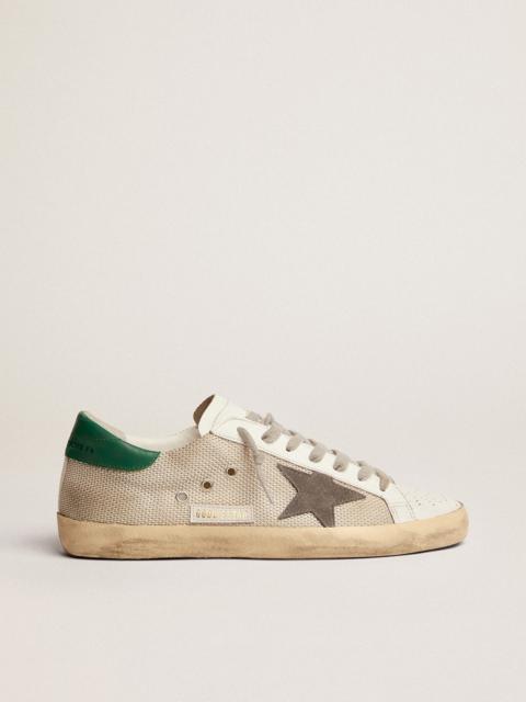 Golden Goose Men's Super-Star in light silver mesh with gray star