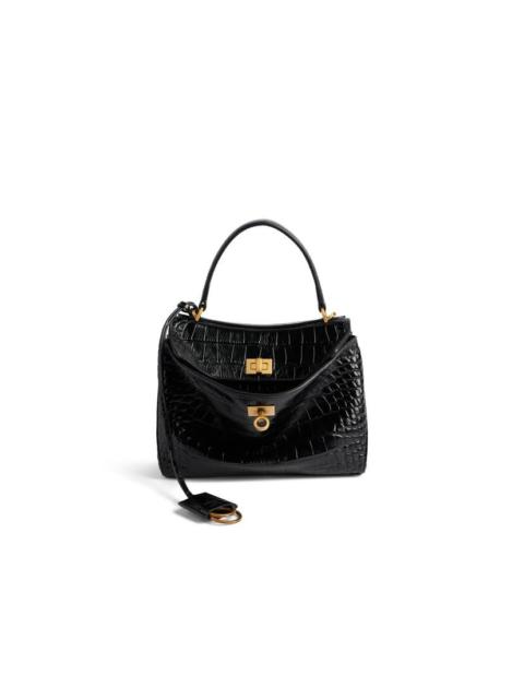 Women's Rodeo Mini Handbag Crocodile Embossed  in Black