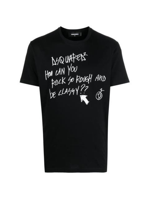 DSQUARED2 slogan-print cotton T-shirt