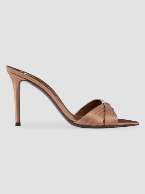 Giuseppe Zanotti Women's Intrigo 90MM Silk Stiletto Mules - Chocolate