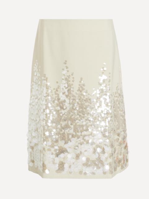 paloma wool Ara Khaki Gradient Sequin Midi Skirt