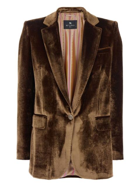 Etro velvet single-button blazer