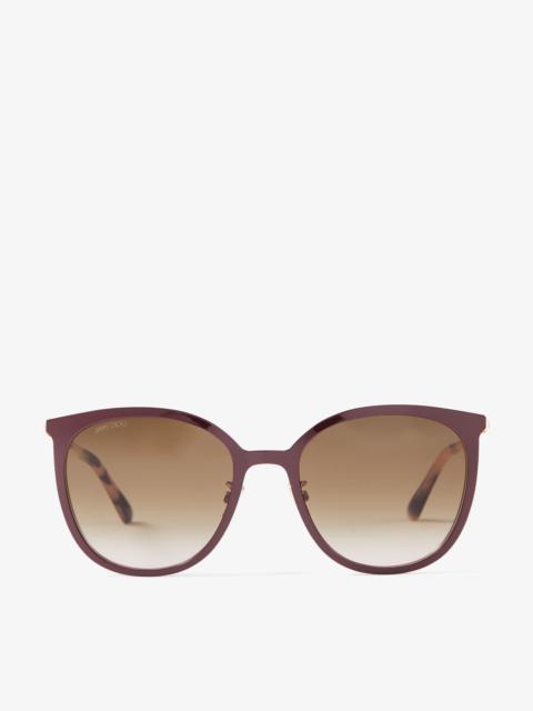 JIMMY CHOO Oria
Copper Gold Cat-Eye Sunglasses with Swarovski Crystals