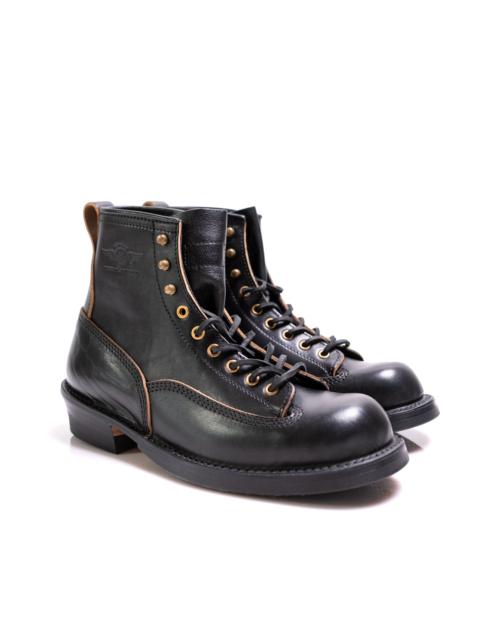 THE FLAT HEAD FN-FB-004 Horsehide Logger Boot Black