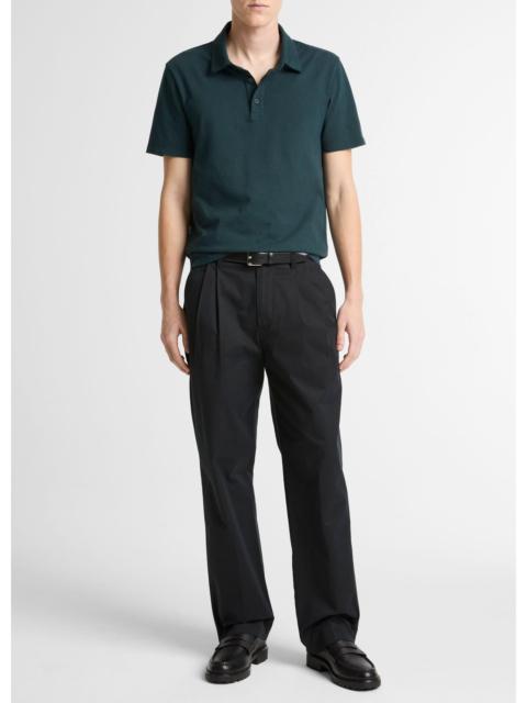 Louie Relaxed Stretch-Cotton Double-Pleated Trouser